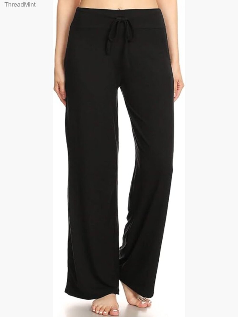 Womens Drawstring Pajama Pants Wide Leg Casual Sleepwear Lounge